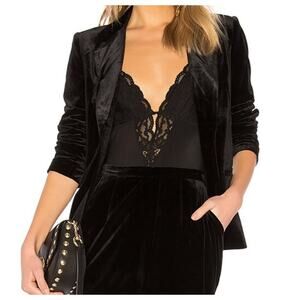 Yumi Kim Trail Blazer Velvet One-Button Jacket Women’s size Small Black